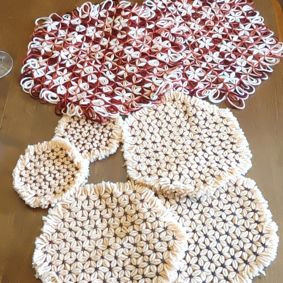 Kitchen Vintage Hot Plate Holders Handmade Retro Multi Size Bundle